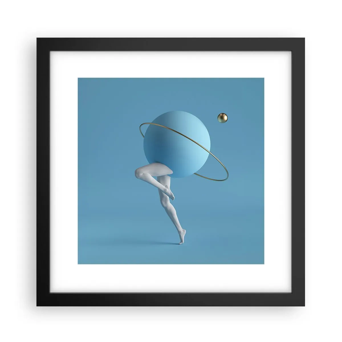 Affiche dans un cadre noir - Poster - Et les planètes deviennent folles - 30x30 cm