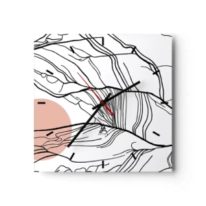 Horloge murale - Pendule murale - Lignes minimalistes avec un accent géométrique - 30x30cm - Dans un réseau de brindilles - Décoration murale moderne pour le salon et la chambre ARTTOR