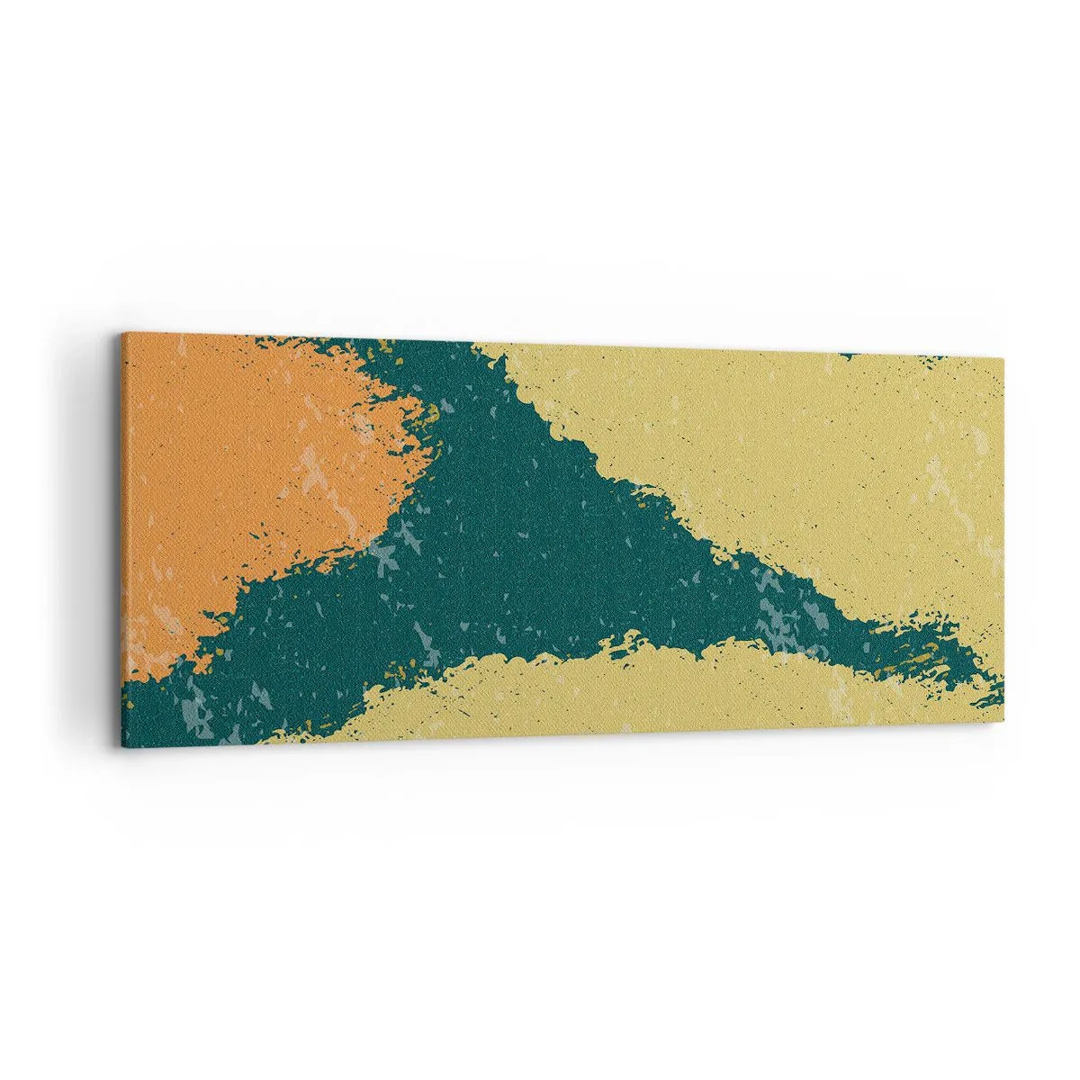 Impression sur toile - Image sur toile - Taches abstraites aux couleurs terreuses et vertes - 120x50cm - Abstraction – mouvement lent - Décoration murale moderne pour le salon et la chambre ARTTOR