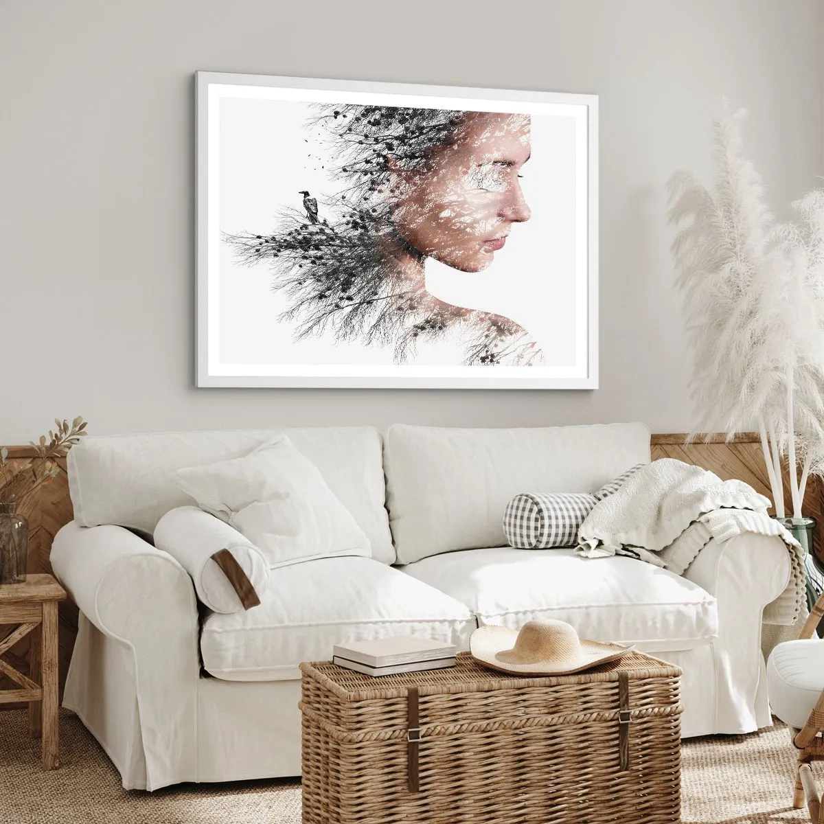Affiche dans un cadre blanc - Poster - L'âme de la forêt - 91x61 cm