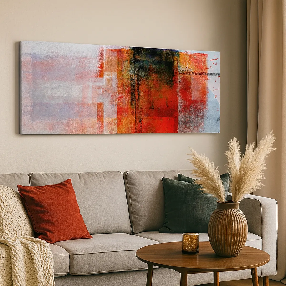 Impression sur toile - Image sur toile - Composition embrasée - 30x30 cm