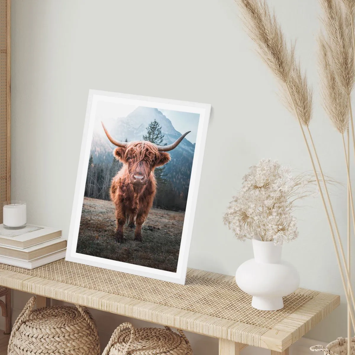 Affiche dans un cadre blanc - Poster - Salutations des prairies de montagne - 40x50 cm