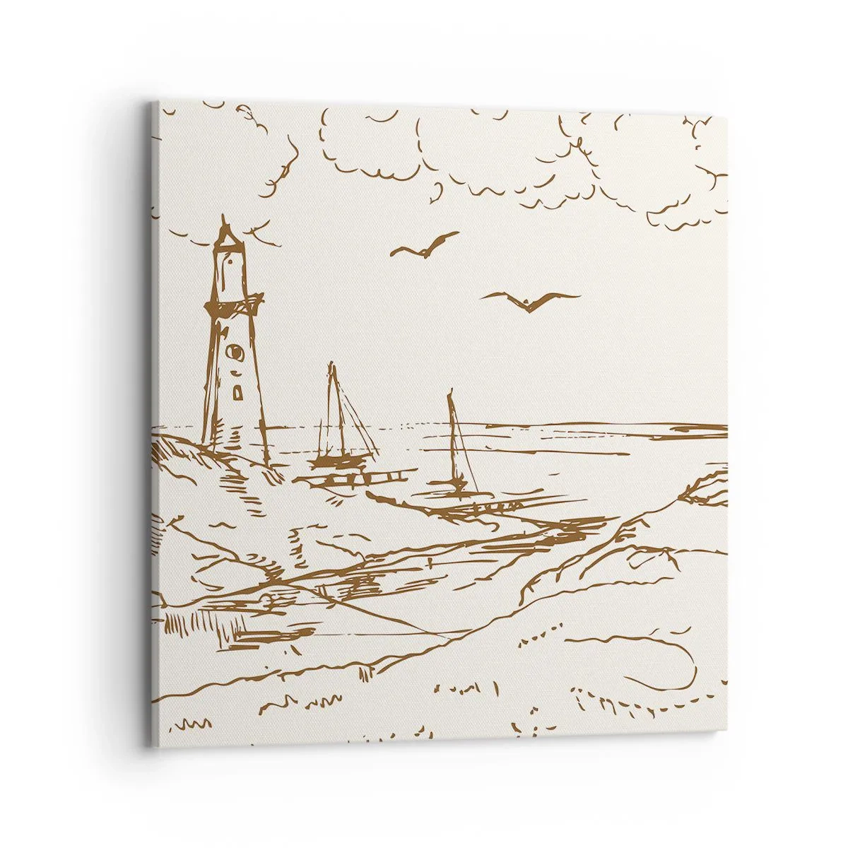 Impression sur toile - Image sur toile - Esquisse de souvenirs d'été - 70x70 cm