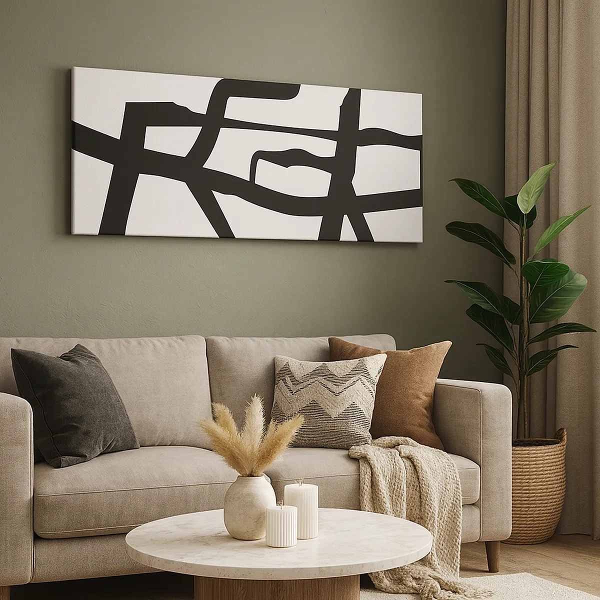 Impression sur toile - Image sur toile - Conception noir et blanc - 30x30 cm