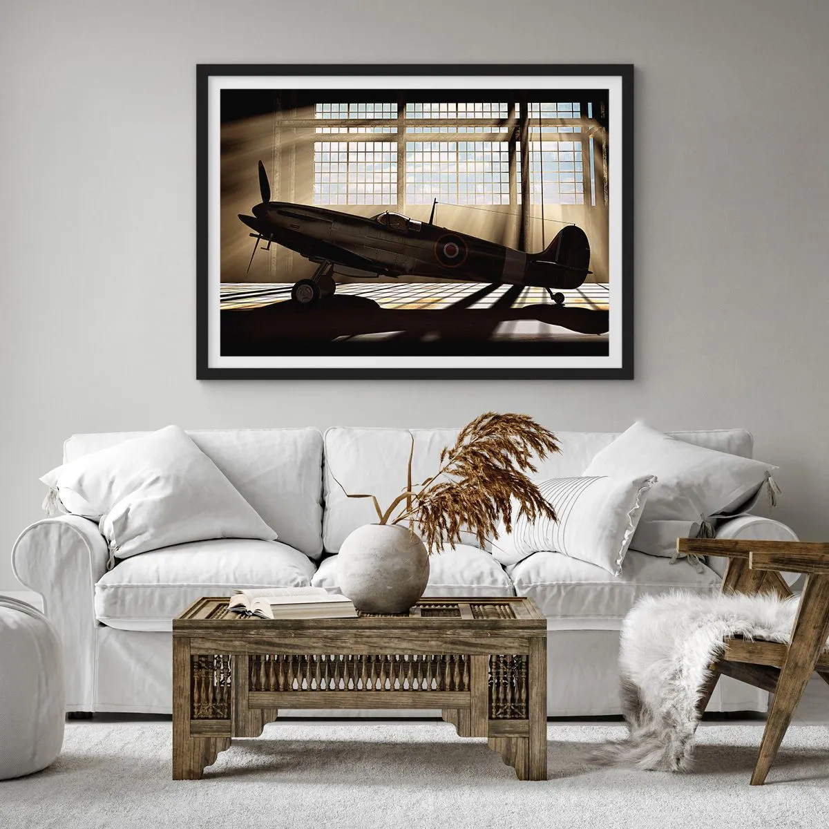 Affiche dans un cadre noir - Poster - Le repos du guerrier - 50x40 cm