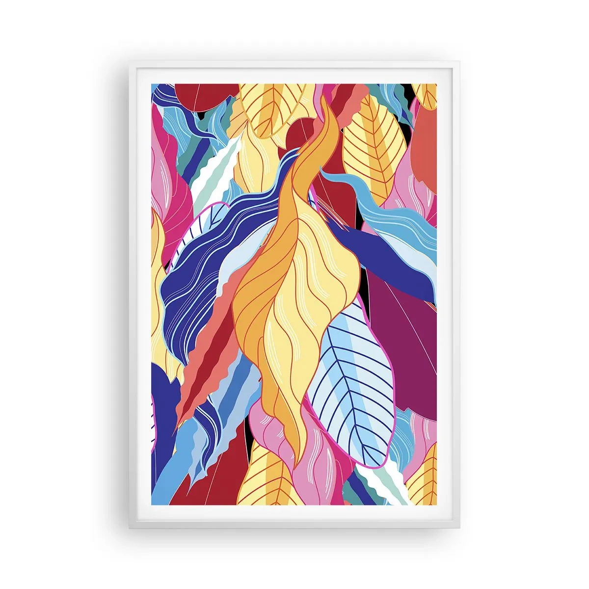 Affiche dans un cadre blanc - Poster - Un désordre coloré - 70x100 cm