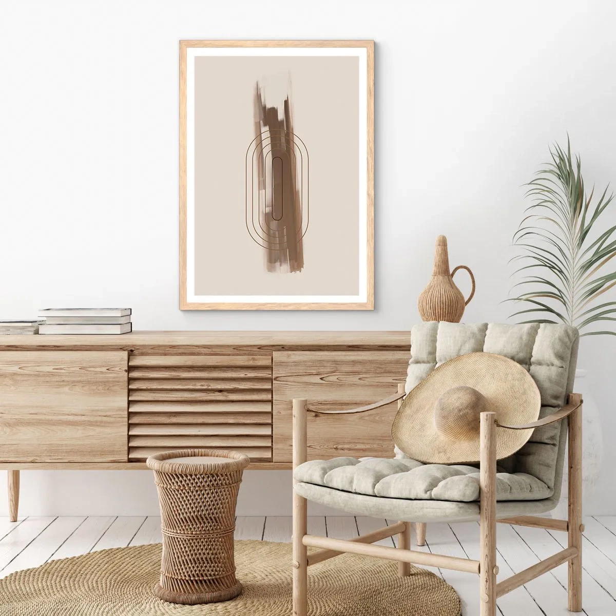 Affiche dans un chêne clair - Poster - Parfum de gris - 61x91 cm