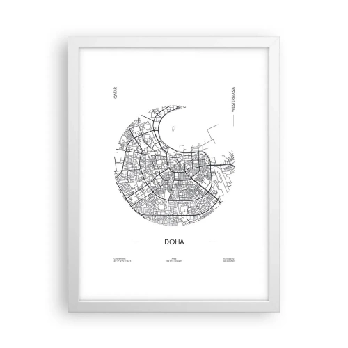 Affiche dans un cadre blanc - Poster - Anatomie de Doha - 30x40 cm