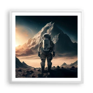 Affiche dans un cadre blanc - Poster - Nouveau défi - 60x60 cm