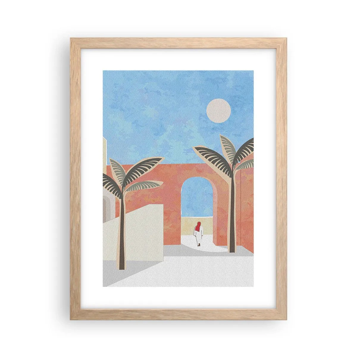 Affiche dans un chêne clair - Poster - Journée arabe - 30x40 cm