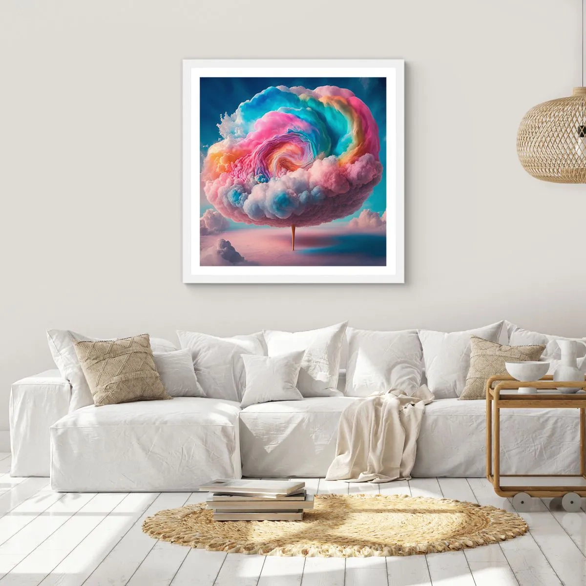 Affiche dans un cadre blanc - Poster - Le rêve d'un parc d'attractions - 60x60 cm