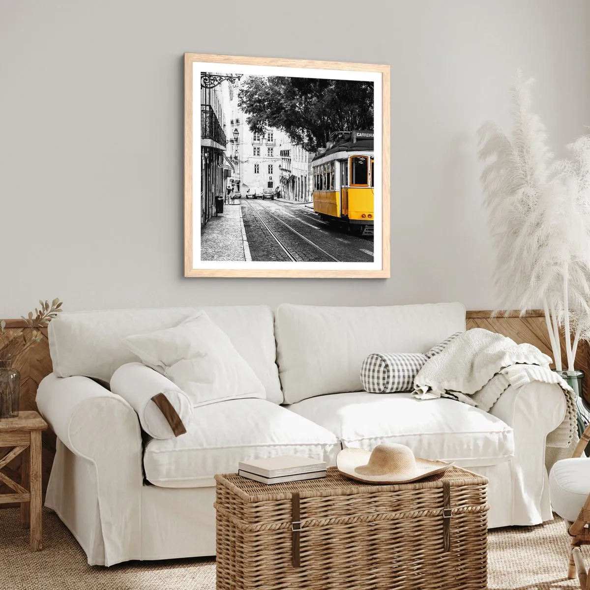 Affiche dans un chêne clair - Poster - Et du fado en arrière-plan - 40x40 cm