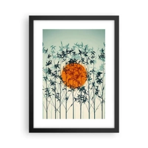 Affiche dans un cadre noir - Poster - Soleil japonnais - 30x40 cm