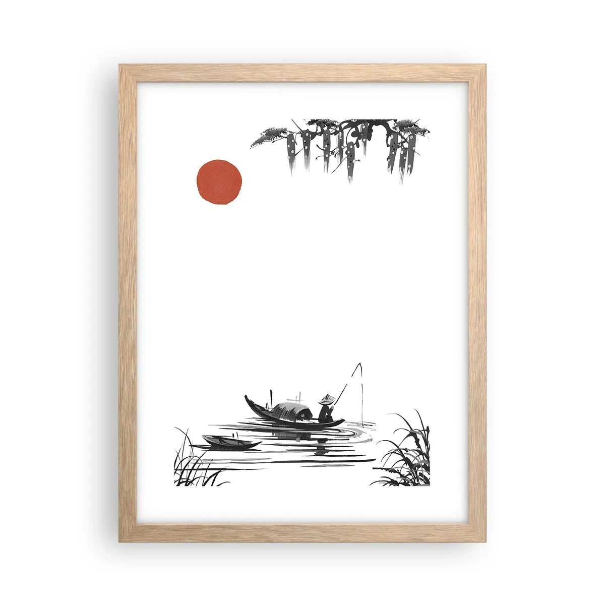 Affiche dans un chêne clair - Poster - Après-midi asiatique - 30x40 cm