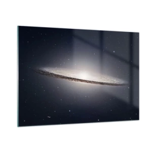 Impression sur verre - Image sur verre - Une galaxie spirale flottant dans l'espace - 100x70cm - Il y a bien longtemps, dans une galaxie très lointaine… - Décoration murale moderne pour le salon et la chambre ARTTOR