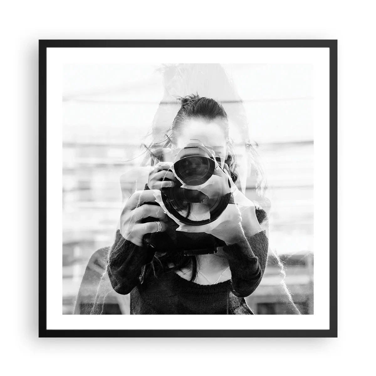 Affiche dans un cadre noir - Poster - Créateur et matériel - 60x60 cm