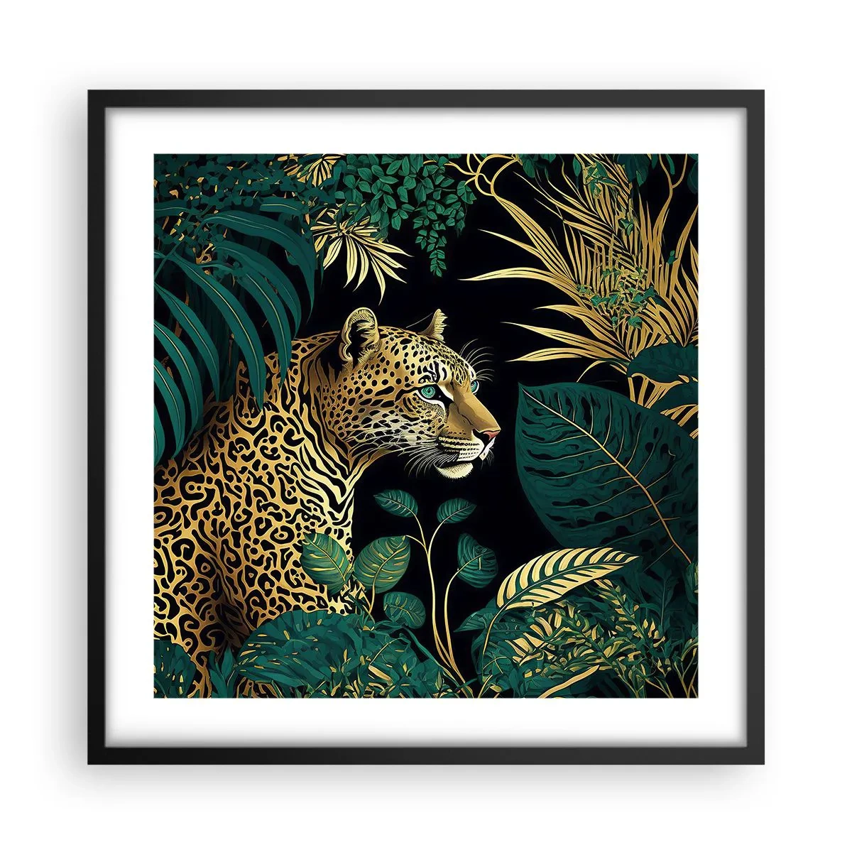Affiche dans un cadre noir - Poster - Un hôte dans la jungle - 50x50 cm