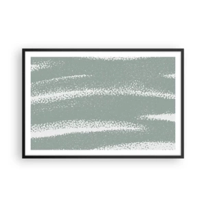 Affiche dans un cadre noir - Poster - Abstraction dans un climat hivernal - 91x61 cm