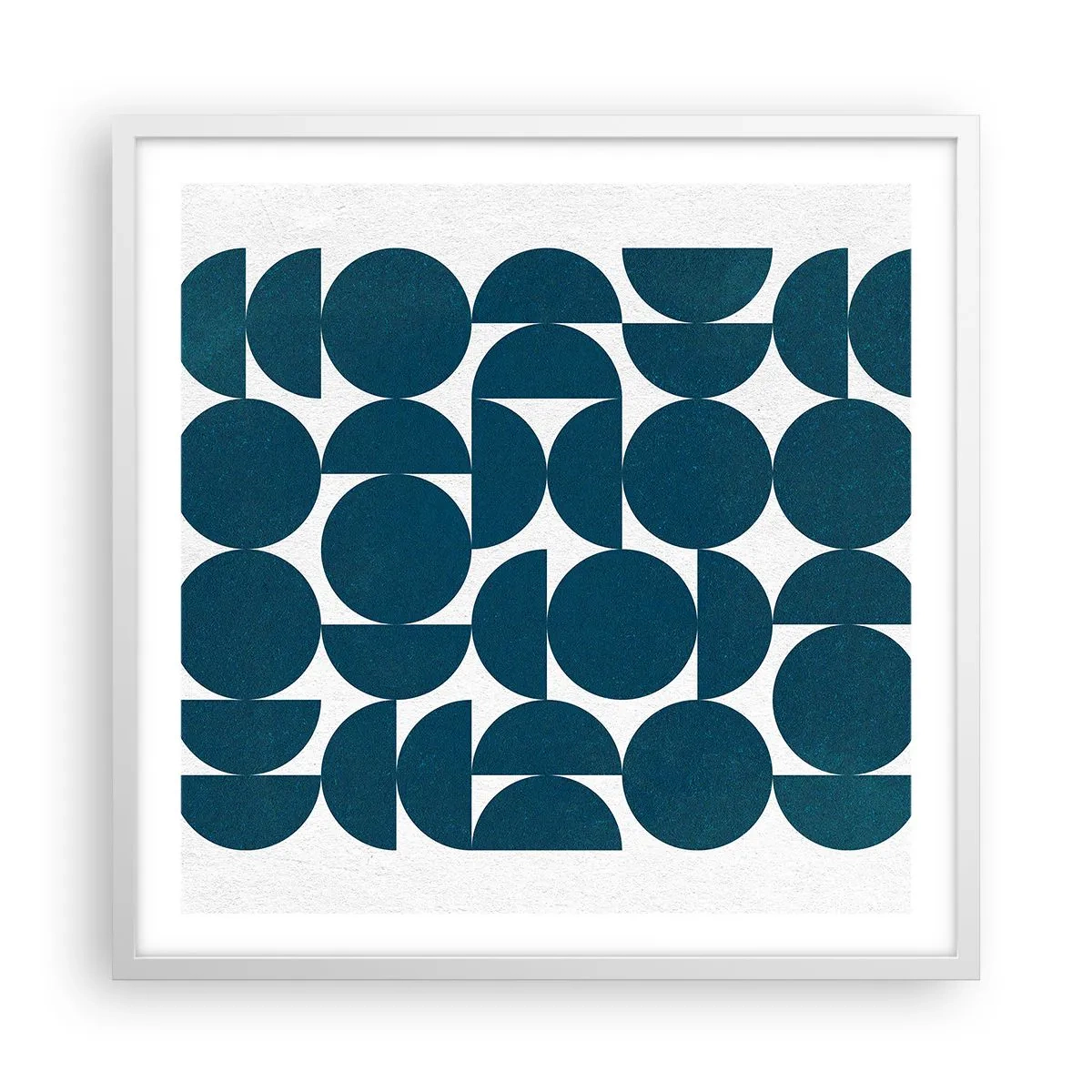 Affiche dans un cadre blanc - Poster - Cercles et demi-cercles - 60x60 cm