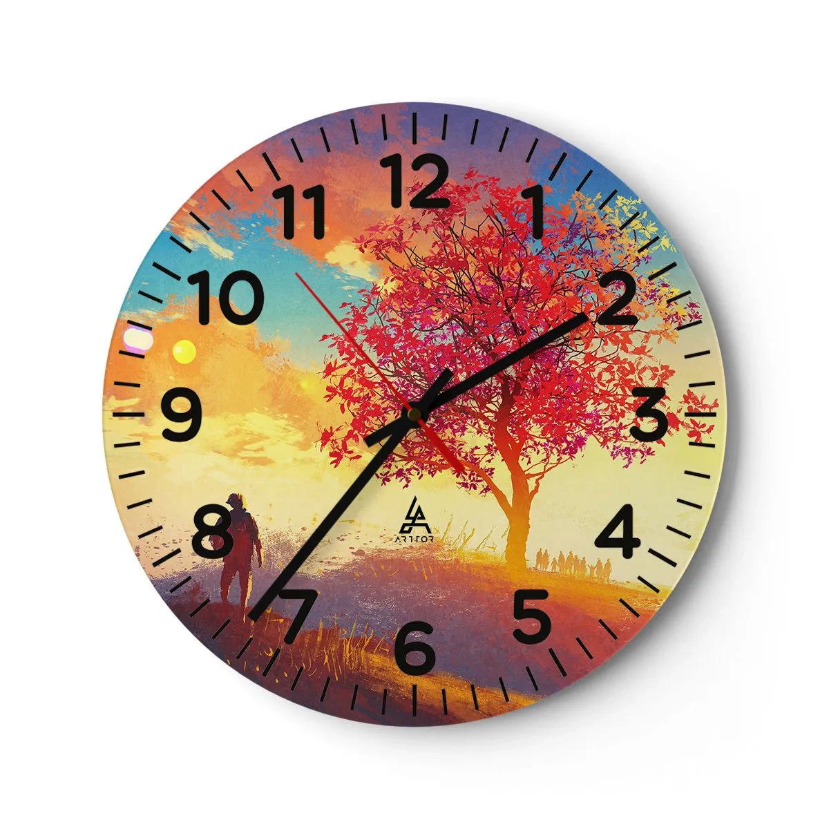 Horloge murale - Pendule murale - Pèlerin à destination - 30x30 cm