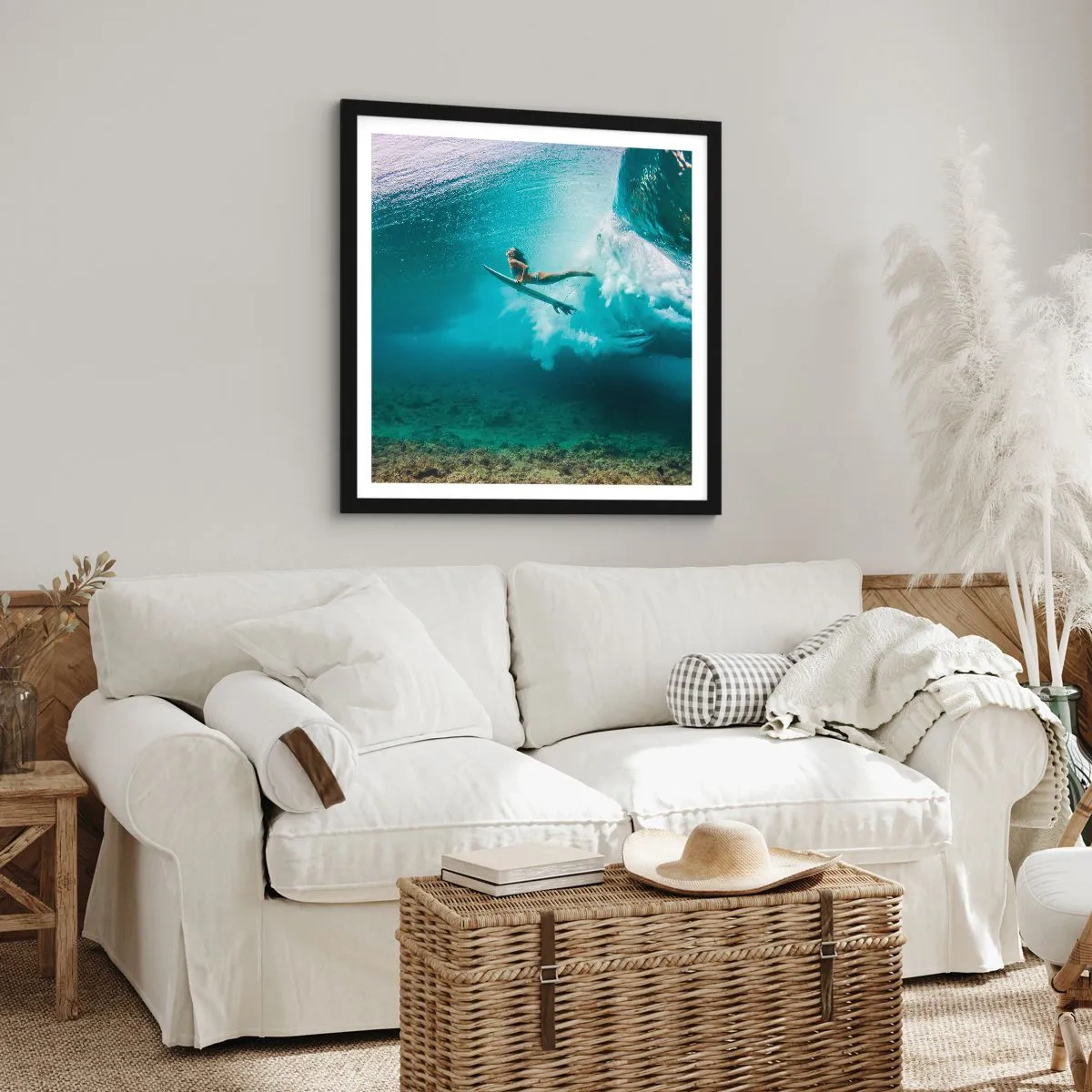 Affiche dans un cadre noir - Poster - Monde sous marin - 30x30 cm