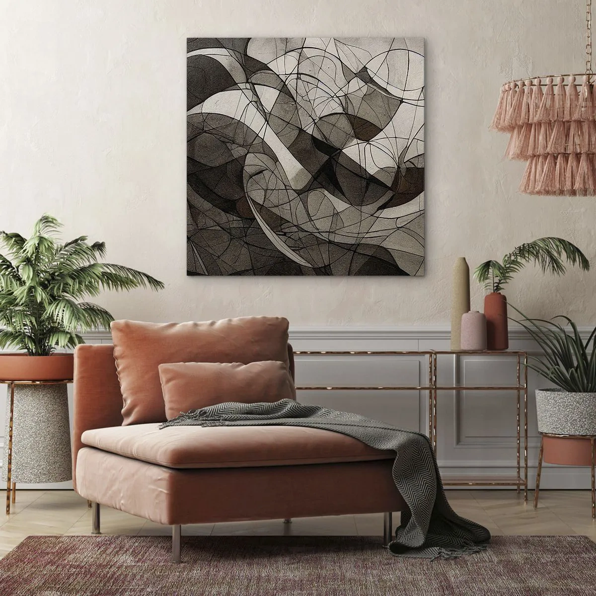 Impression sur toile - Image sur toile - Circulation des couleurs de la terre - 60x60 cm