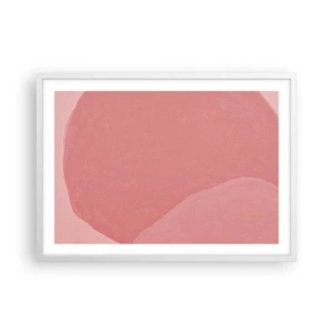 Affiche dans un cadre blanc - Poster - Composition organique en rose - 70x50 cm