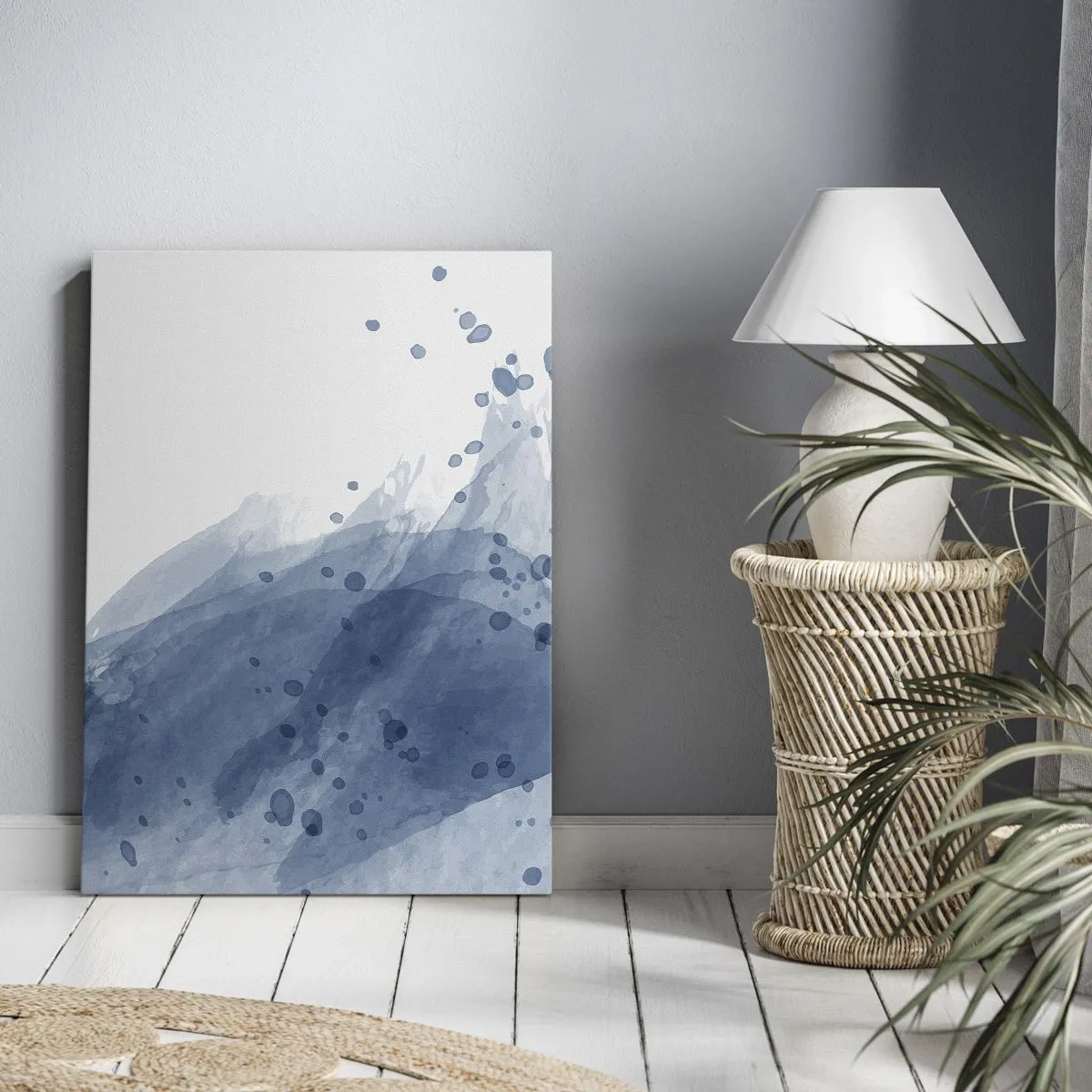 Impression sur toile - Image sur toile - Tulle bleu - 65x120 cm