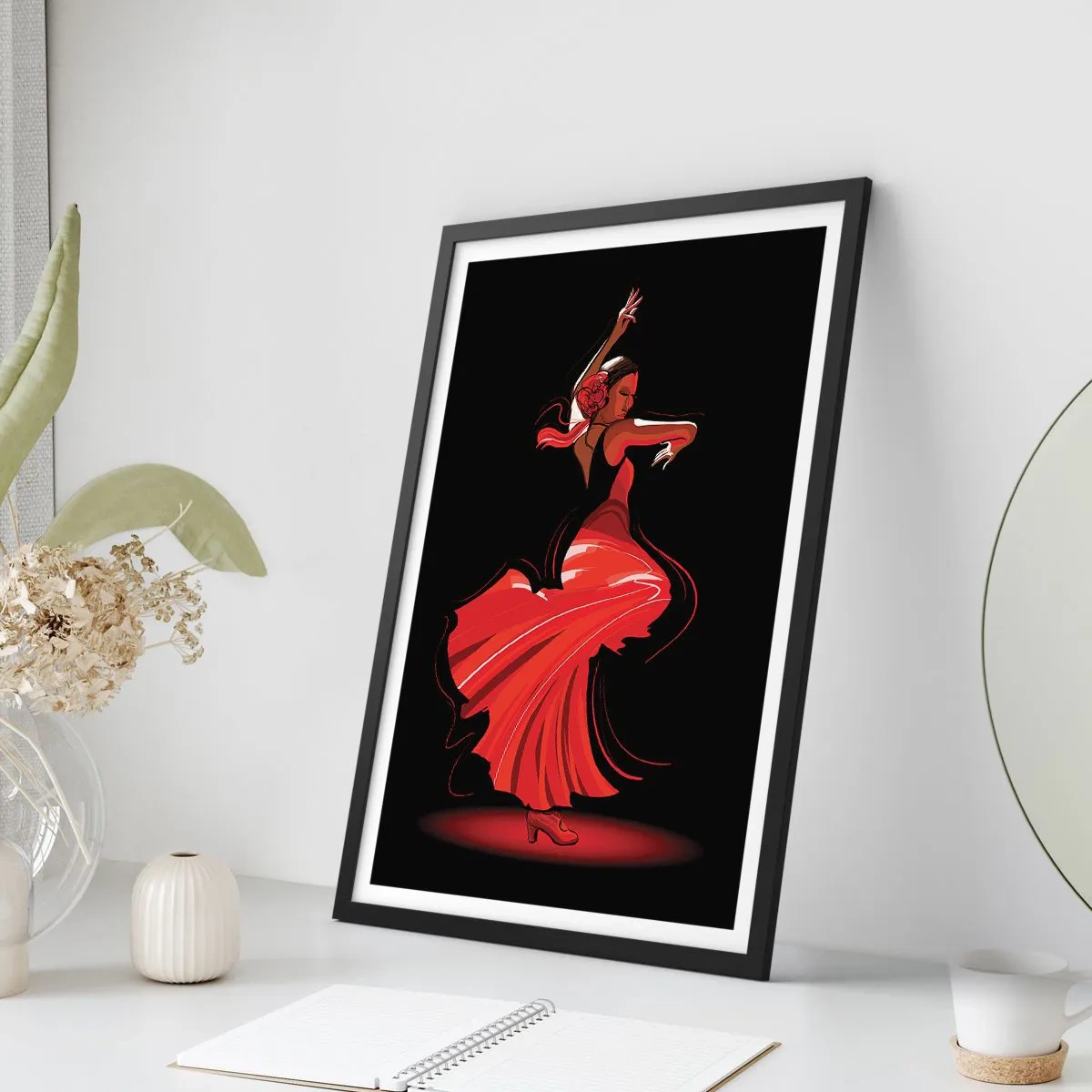 Affiche dans un cadre noir - Poster - L'esprit fougueux du flamenco - 30x40 cm