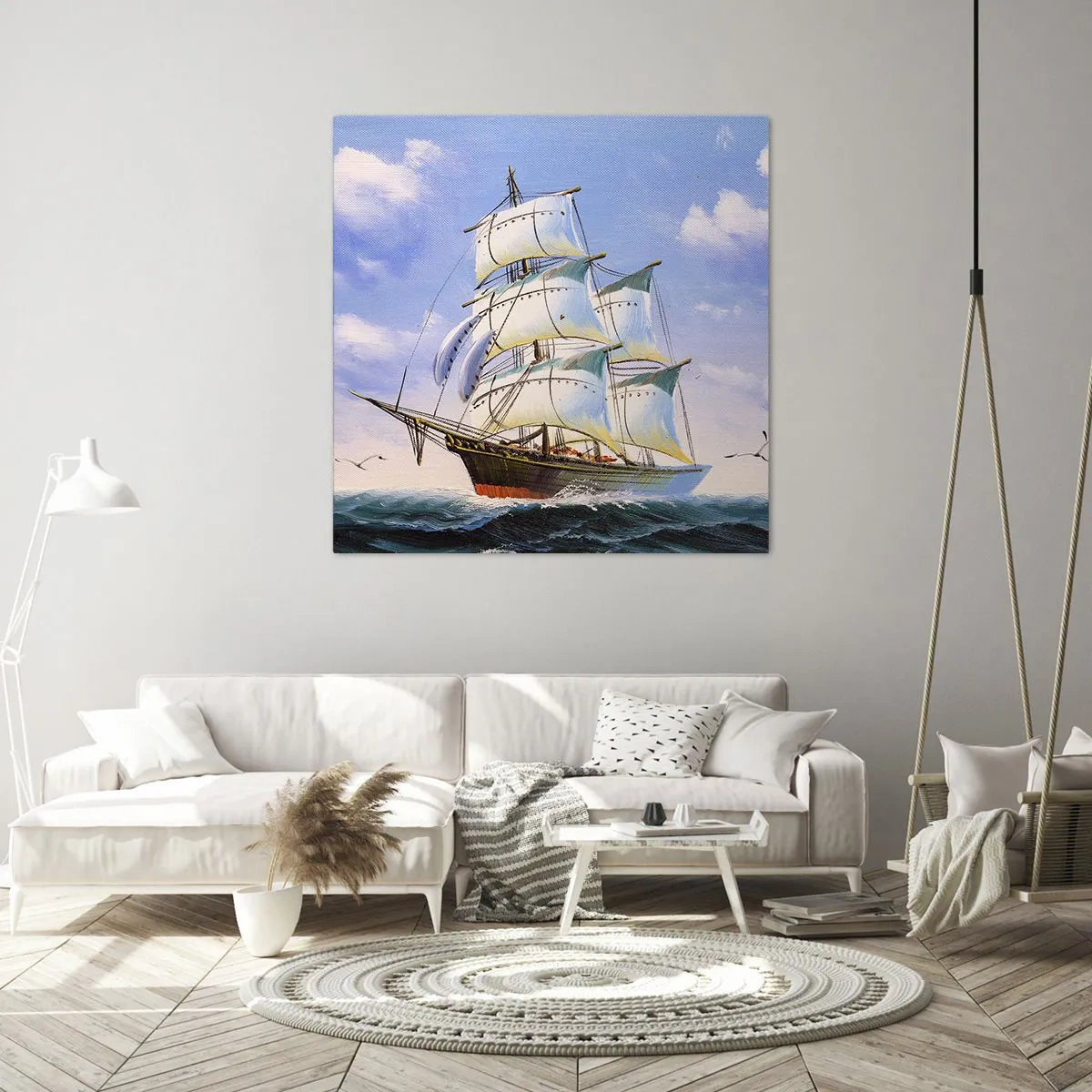 Impression sur toile - Image sur toile - Fièrement avec le vent - 60x60 cm