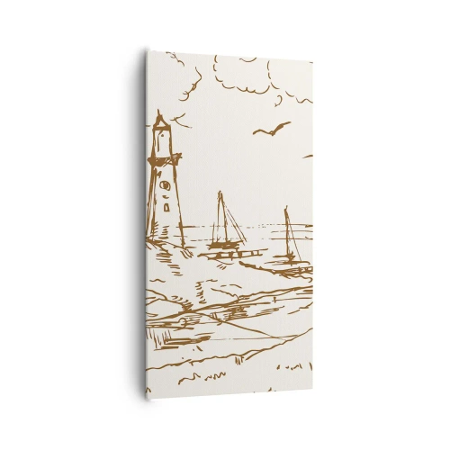 Impression sur toile - Image sur toile - Esquisse de souvenirs d'été - 65x120 cm