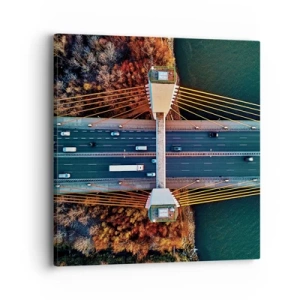 Impression sur toile - Image sur toile - Au dessus de l'eau et de la forêt - 40x40 cm