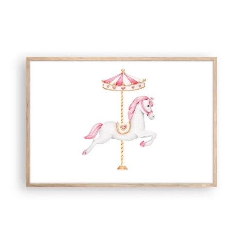 Affiche dans un chêne clair - Poster - Les sabots en avant - 91x61 cm