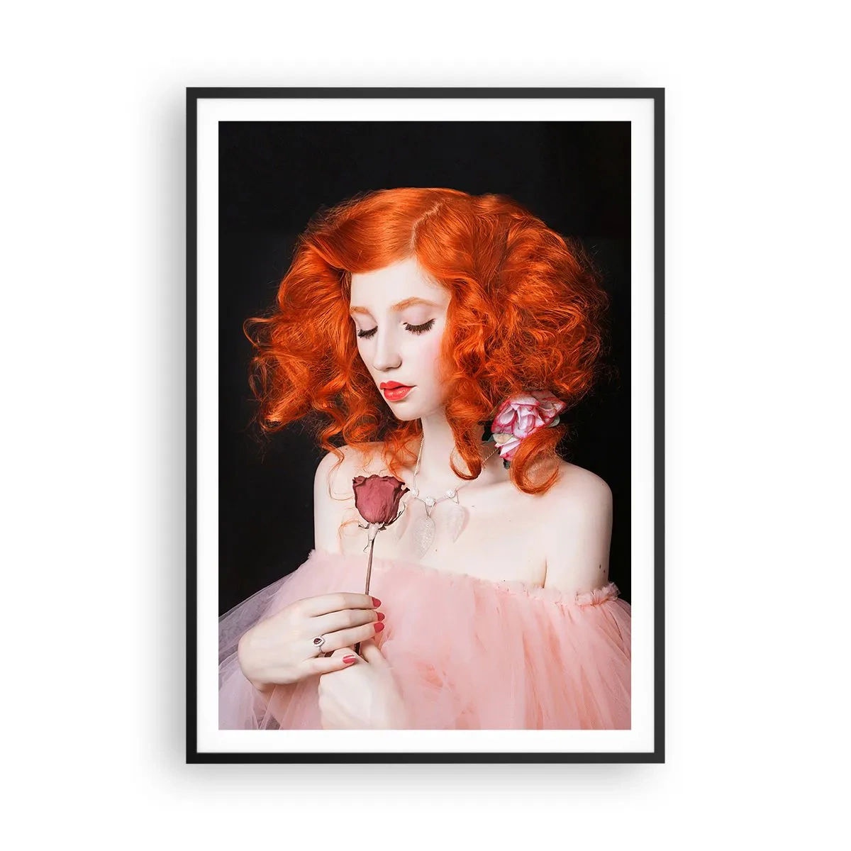 Affiche dans un cadre noir - Poster - De style baroque - 70x100 cm