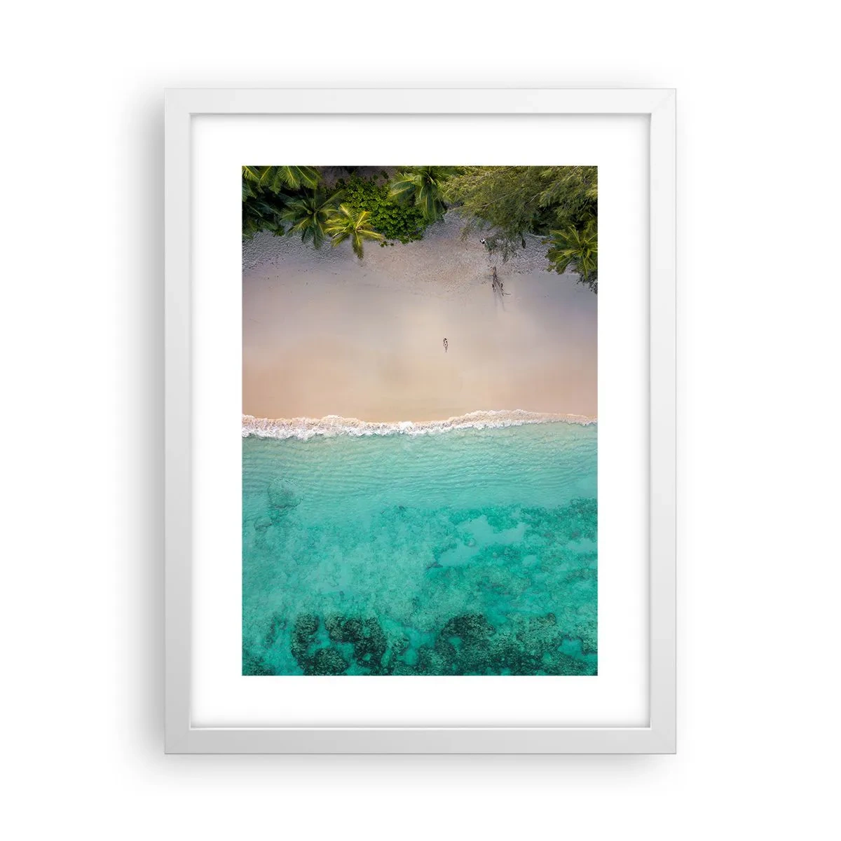 Affiche dans un cadre blanc - Poster - Plage paradisiaque - 30x40 cm