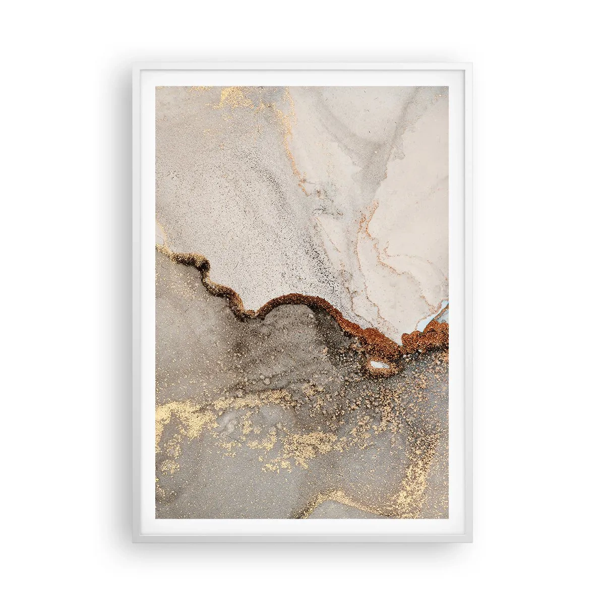 Affiche dans un cadre blanc - Poster - Aux frontières des couleurs - 70x100 cm