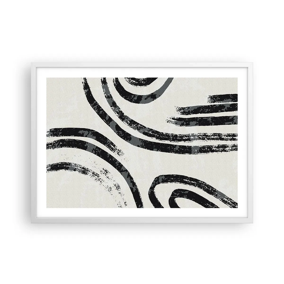 Affiche dans un cadre blanc - Poster - À moitié arrêté - 70x50 cm