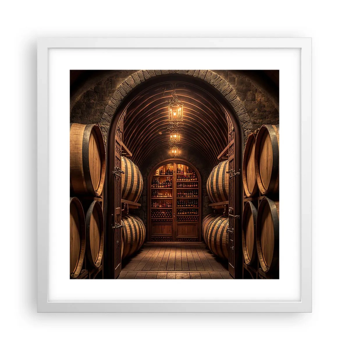 Affiche dans un cadre blanc - Poster - Cave climatisée - 40x40 cm