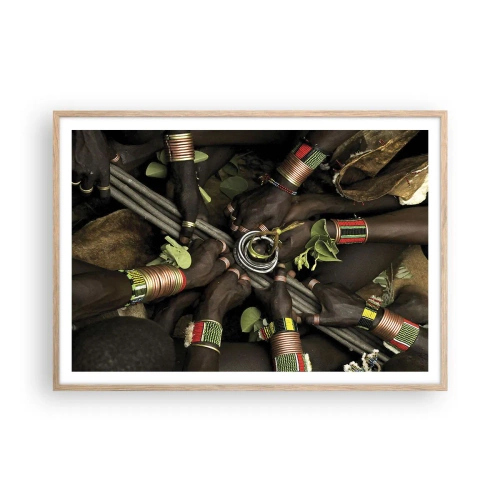 Affiche dans un chêne clair - Poster - Nous sommes ensemble - 100x70 cm