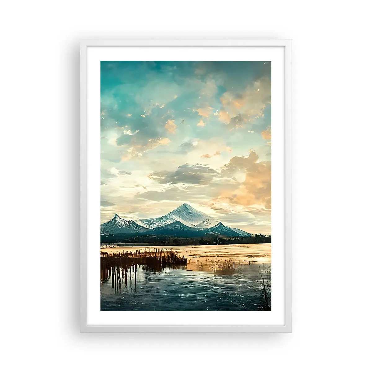 Affiche dans un cadre blanc - Poster - Sous la protection du ciel - 50x70 cm