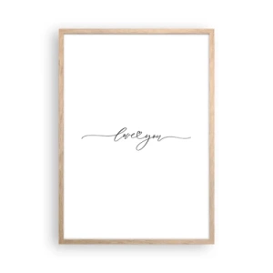 Affiche dans un chêne clair - Poster - Noir sur blanc - 50x70 cm