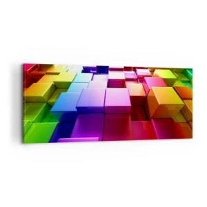 Impression sur toile - Image sur toile - Collaboration Op art dans une équipe - 100x40 cm