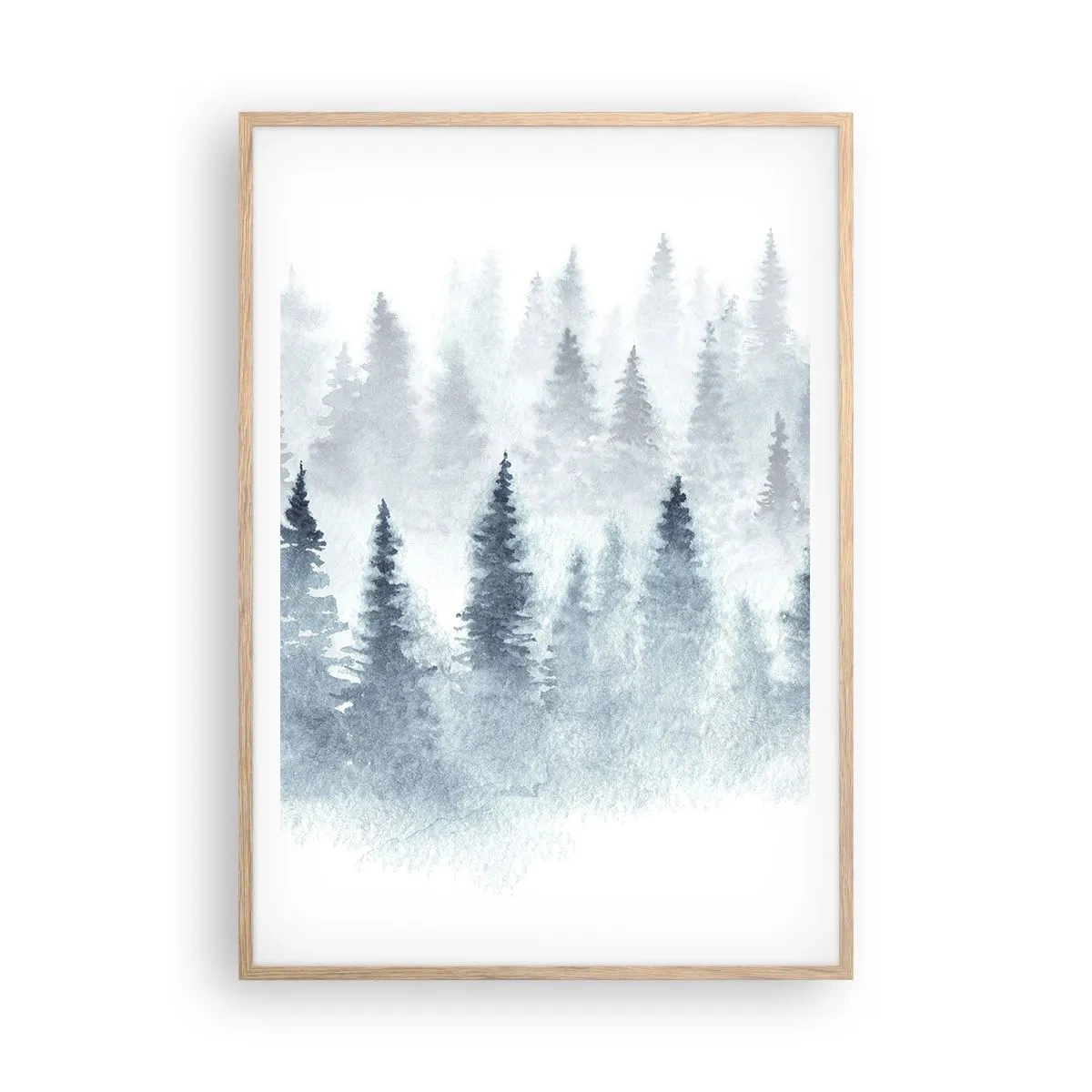 Affiche dans un chêne clair - Poster - Enveloppé de brouillard - 70x100 cm
