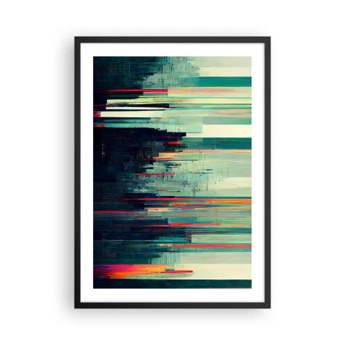 Affiche dans un cadre noir - Poster - Abstraction moderne avec des lignes géométriques - 50x70cm - Ville futuriste - Décoration murale moderne pour le salon et la chambre ARTTOR