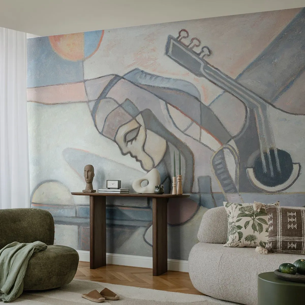 Papier Peint Photo Premium Canvas - Au pouvoir de la musique - Abstraction, Cubisme, Personnes - 450x315 cm