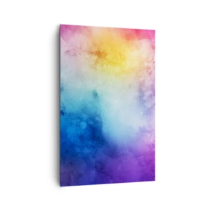 Impression sur toile - Image sur toile - Une composition abstraite dans des tons pastel de rose et de bleu. - 80x120cm - Presque au septième ciel - Décoration murale moderne pour le salon et la chambre ARTTOR