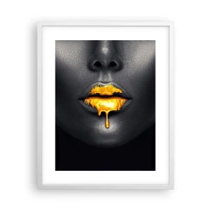 Affiche dans un cadre blanc - Poster - Bouche d'or - 40x50 cm