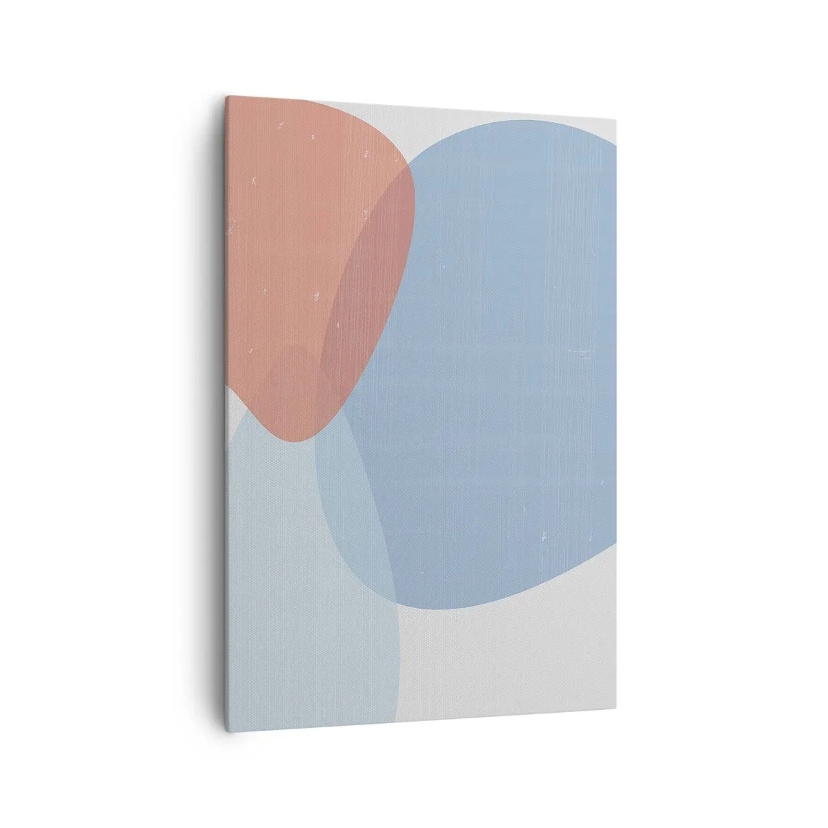 Impression sur toile - Image sur toile - Une composition abstraite dans des tons pastel de bleu et de rose avec des formes organiques. - 70x100cm - Relations pastel - Décoration murale moderne pour le salon et la chambre ARTTOR