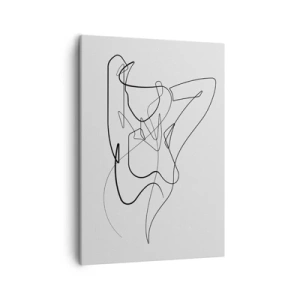 Impression sur toile - Image sur toile - Contour minimaliste d'une silhouette féminine - 50x70cm - Vraiment, tu es comme ça... - Décoration murale moderne pour le salon et la chambre ARTTOR
