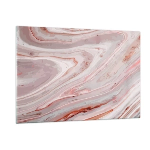 Impression sur verre - Image sur verre - Motif abstrait dans les tons de rose et de marron - 120x80cm - Rose liquide - Décoration murale moderne pour le salon et la chambre ARTTOR